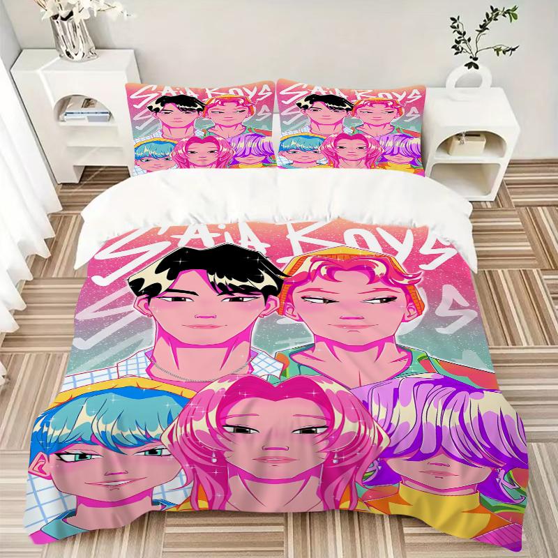 3Pcs Boys Bright Colors Bedding Set Soft Fabric Duvet Cover Pillowcases Home Christmas Xmas Halloween Gift 1 Duvet Cover 2 Pillowcase G1157