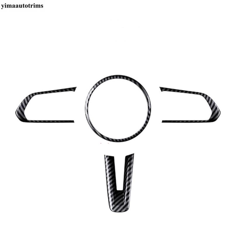 Steering Wheel Button Decoration Cover Kit Trim For Mazda 3 - 2025 / CX-30 - 2025 ABS Red / Carbon Fiber Accessories