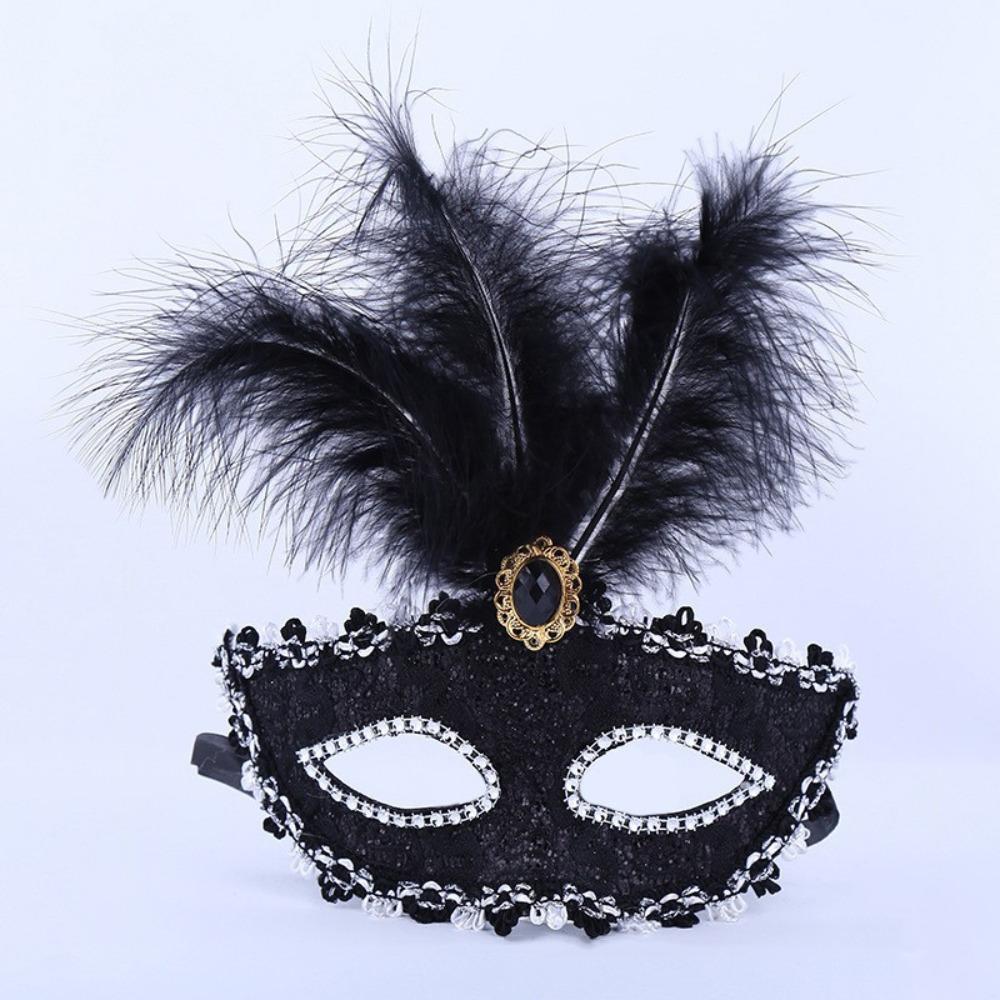 1Pcs Peacock Feathers Party Mask Lace Masquerade Mask New Half Face Mask For Adult Child
