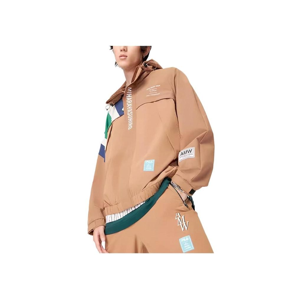 Fila Mihara Yasuhiro Collaboration Series Sports Casual Woven Jacket Men Jacket Brown-Yellow Chestnut F11M133702F-BN