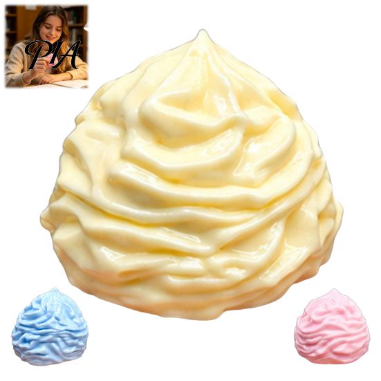 Anti-Anxiety Cream Toy Stress Relief with Building Blocks, Shapeable Crunchy Squeeze Fidget Ball, Slow Rising Sensory for Kids and Adults