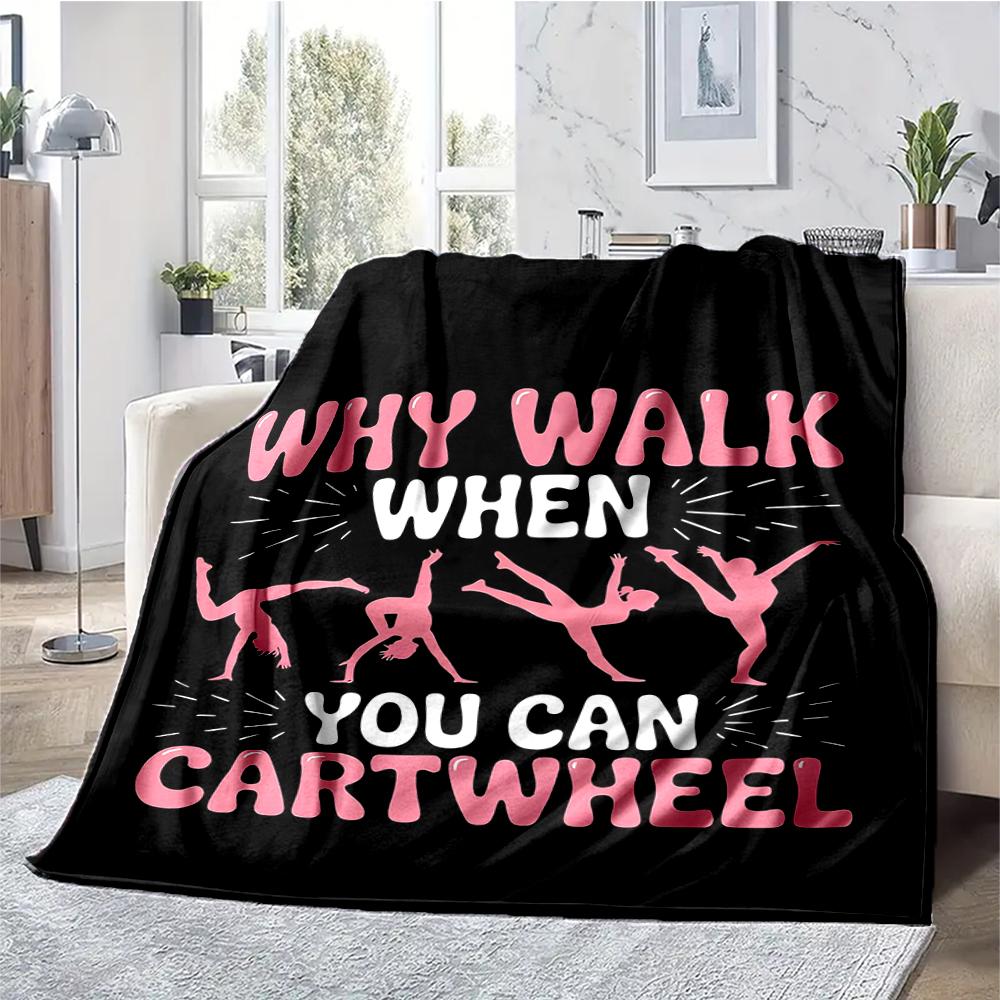 gymnastics Theme Printed Blanket - Perfect for Couch, Bed, Travel & Outdoor Use | Machine Washable, Cozy & Durable.