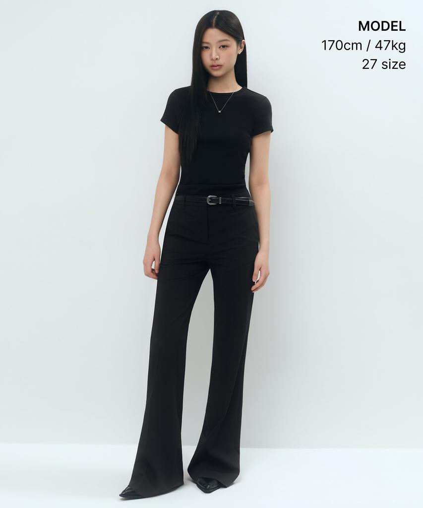 MUSINSA STANDARD WOMAN [Cooltandard] Women'S Low Rise Flare Slacks [Black]