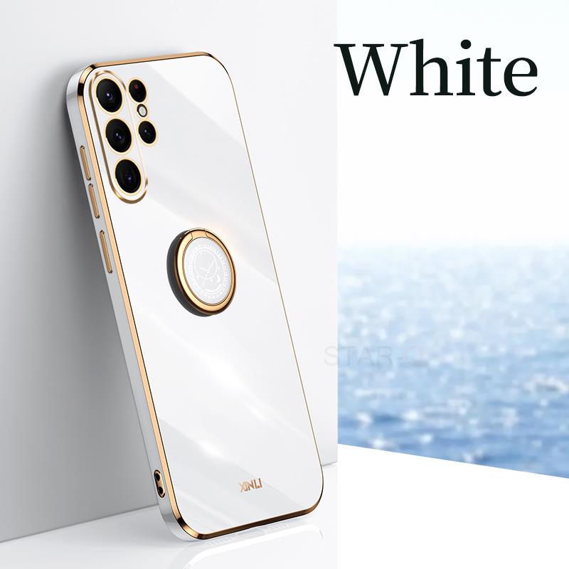 S 23 22 21 Роскошный чехол-держатель с кольцом для Samsung Galaxy S23 Ultra S22 Plus S21 S20 Fe силиконовая задняя крышка-подставка S23ultra