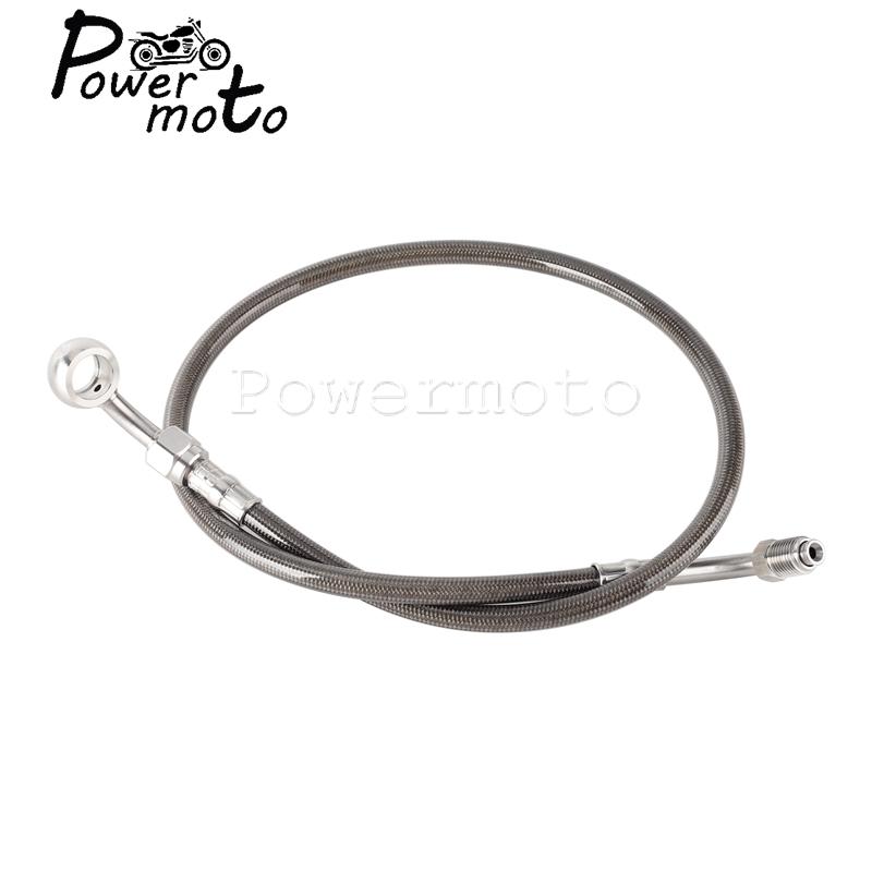 65cm 70cm 75cm Motorcycle Brake Hose Oil Tube Braided Hydraulic Brake Line Cable For Harley Softail Street Bob Standard 2018-23