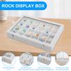 Кейс для демонстрации камней с 24 ячейками с металлическим замком, крышка из прозрачного стекла, многоцелевой кейс для коллекции драгоценных камней, органайзер для демонстрации