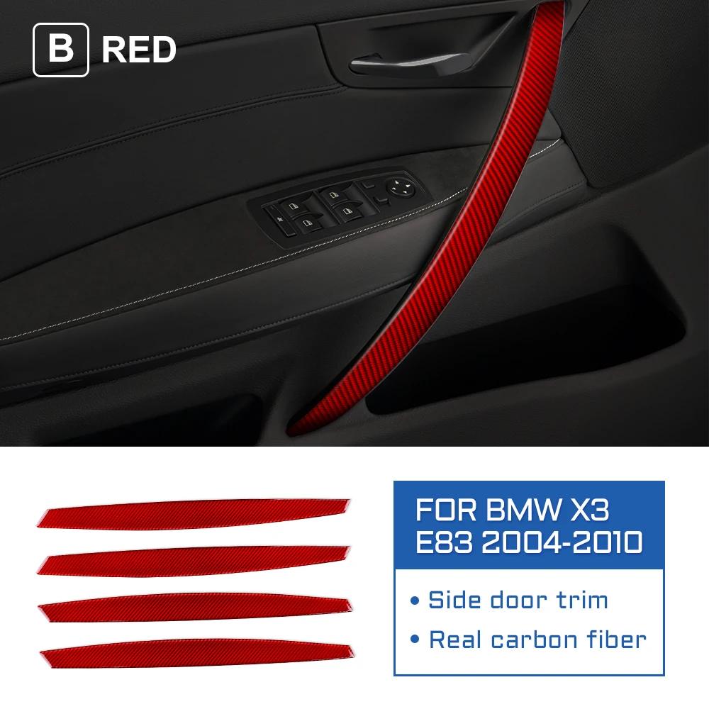 Carbon Fiber Door Handle Trim Stickers for BMW X3 E83 2004-2010 - Interior Accessories, 4 Pack