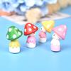 4Pcs/set Mushroom Doll Figures Decor Mini Fairy Garden Micro Landscape