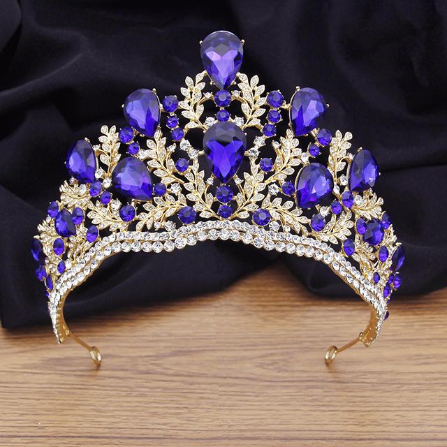 Качественный пышный головной убор в виде короны королевы, большая капля воды, хрустальная тиара, диадема, свадебные украшения для волос, аксессуары для невесты