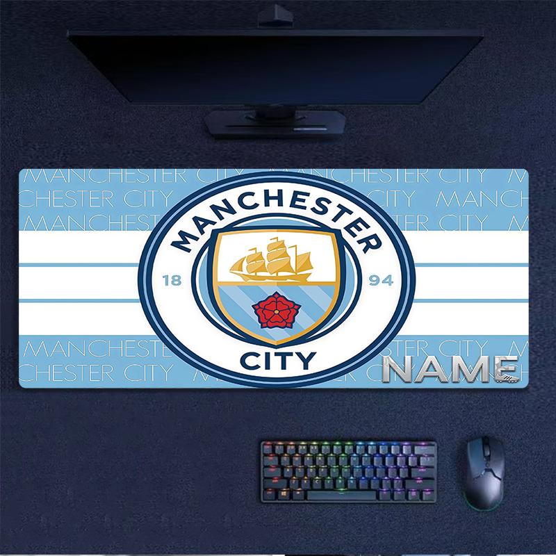 Custom Name,Manchester City Mouse Pad, Large Gaming Desk Mat, Non-slip XXL Mousepad for Laptop & Tablet, Mini PC Playmat with Stitched Edges