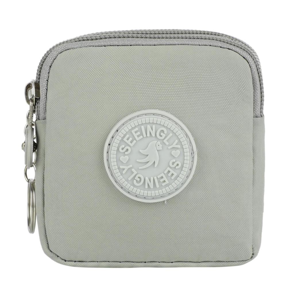 Portable Waterproof Coin Purse with Key Ring Wear-resistant Credit Card Holoder Solid Color Handbags