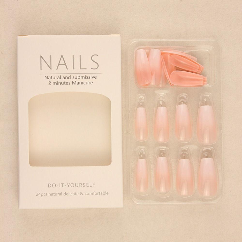 Французские накладные ногти с квадратной головкой, носимые маникюрные кончики, водонепроницаемые накладные ногти для девочек