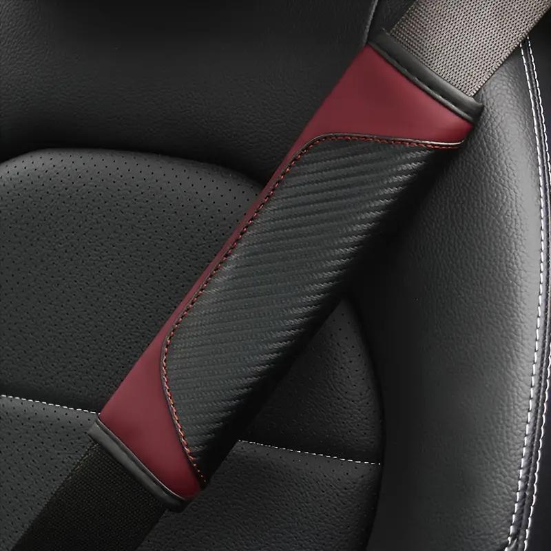 1 Piece of Car Shoulder Guard Leather Color Blocked Sports Car Carbon Fiber Patterned Seat Belt Shoulder Guard