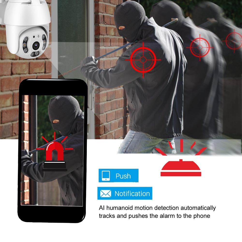 Водонепроницаемая 8LED 2,5-дюймовая 1080P Wi-Fi купольная камера ночного видения CCTV домашняя безопасность