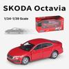 Red Octavia Skoda Alloy Car Model With Opening Doors For Collection Play And