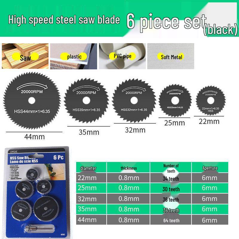 Mini High-Speed Steel Saw Blade for Wood, Plastic, and PVC - Fits Electric Grinders and Hand Drills