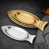 Thickening Steamed Fish Plate Stainless Steel Barbecue Plate Food Plate Snack Plate  Restaurants