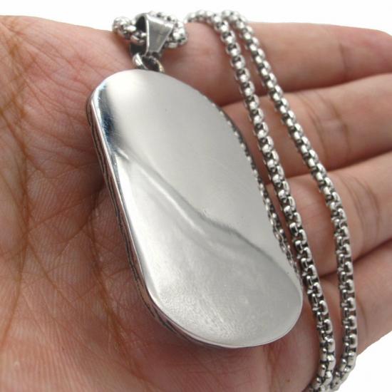 Cool Mens Stainless Steel Dog Tag Cobra Kai Snake Pendant Necklace Men Holiday Gift