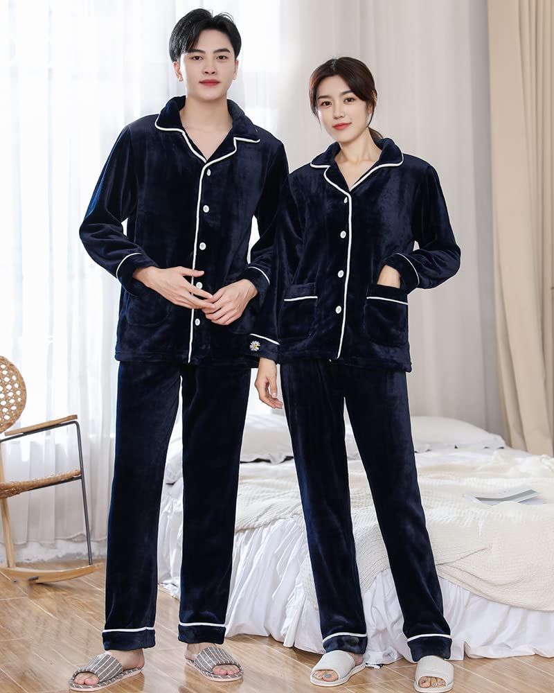 И Премиальный спортивный костюм Толстый Длинный Теплый Фланелевый Сочетающийся Зимний [foveitaa] Мужской Женский Пижамы, на флисовой подкладке, Рукава, Домашняя одежда, Пижамы для пар,