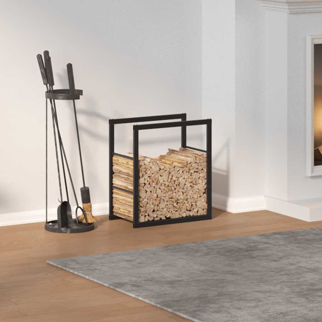 Firewood Rack Black 55 x 30 x 61 cm Steel