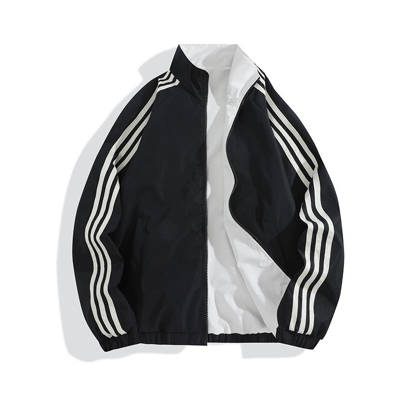 Куртка со стойкой, Мужская двусторонняя бейсбольная куртка, Мужская универсальная повседневная спортивная куртка
