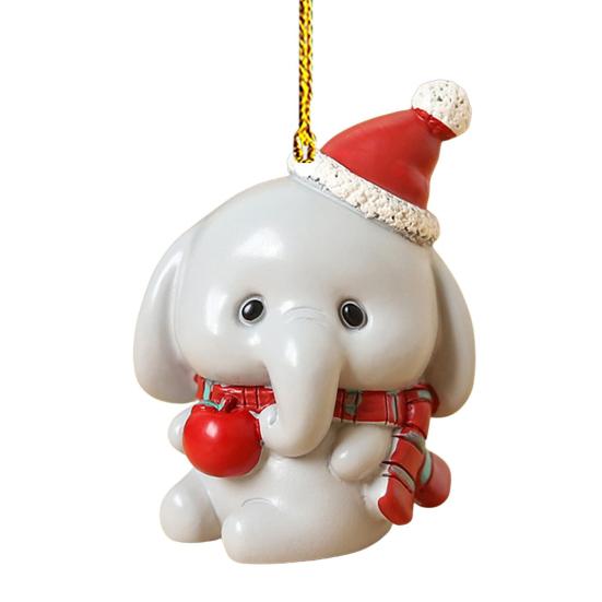 Christmas Tree Pendant Vibrant Long-lasting Cute Animal Elephant Design Colors Acrylic Hanging Decoration
