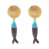 N11190 New Dopamine Color Beaded Necklace Fashion Leisure Holiday Wind Small Fish Pendant Clavicle Chain