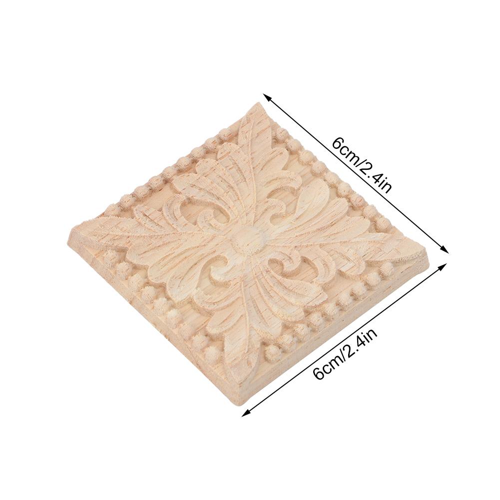 4шт резьба клетчатая аппликация неокрашенная наклейка для украшения мебели (В)