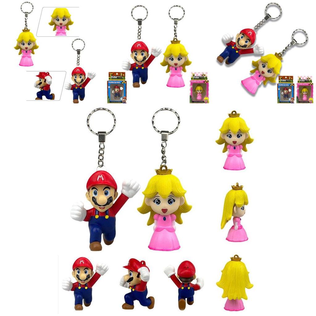 Cute Princess Peach Key Chain Pendant Featuring Super Mario Character For Collectors
