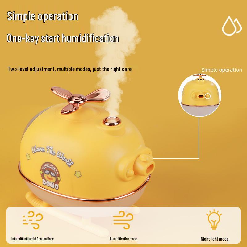 Настольный увлажнитель воздуха в форме вертолета: Мини-очиститель воздуха для ароматерапии с большим объемом распыления для домашних животных и дома