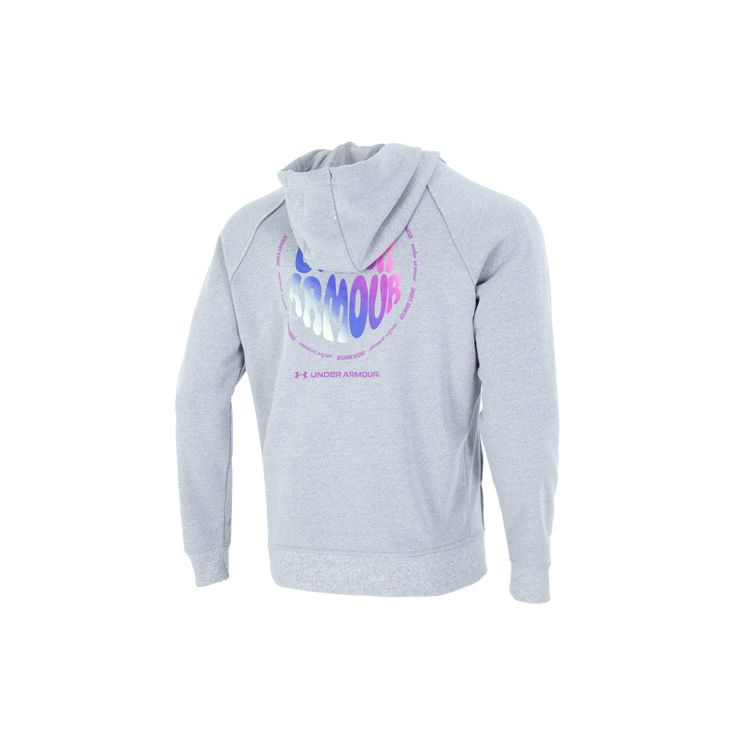 Under Armour Худи с капюшоном из махровой ткани с ярким принтом букв для мужчин, серый 1373844-035