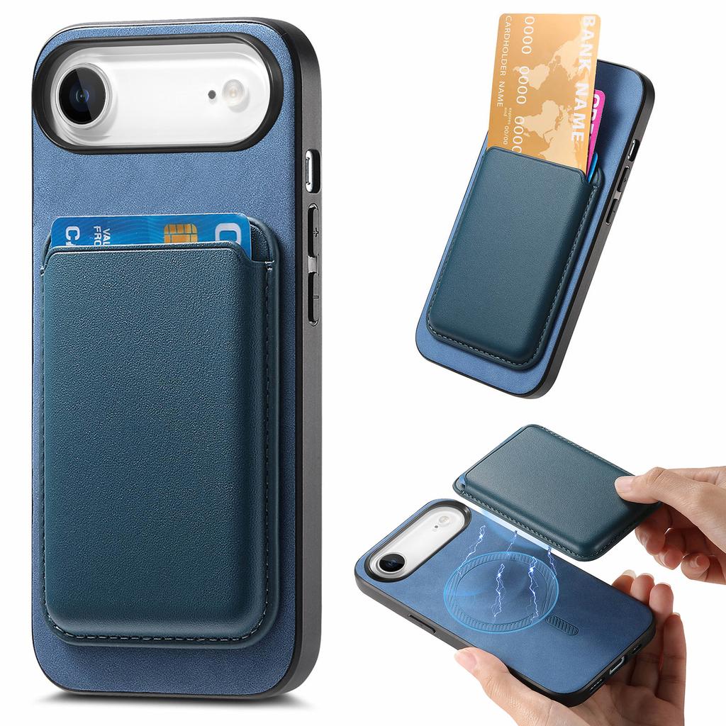 For iPhone Air Case Detachable Magnetic Card Bag Leather Phone Back Cover