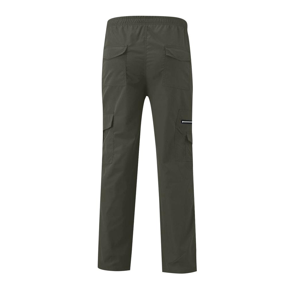 Мужские повседневные свободные прямые брюки с множеством карманов для работы, для активного отдыха, для фитнеса