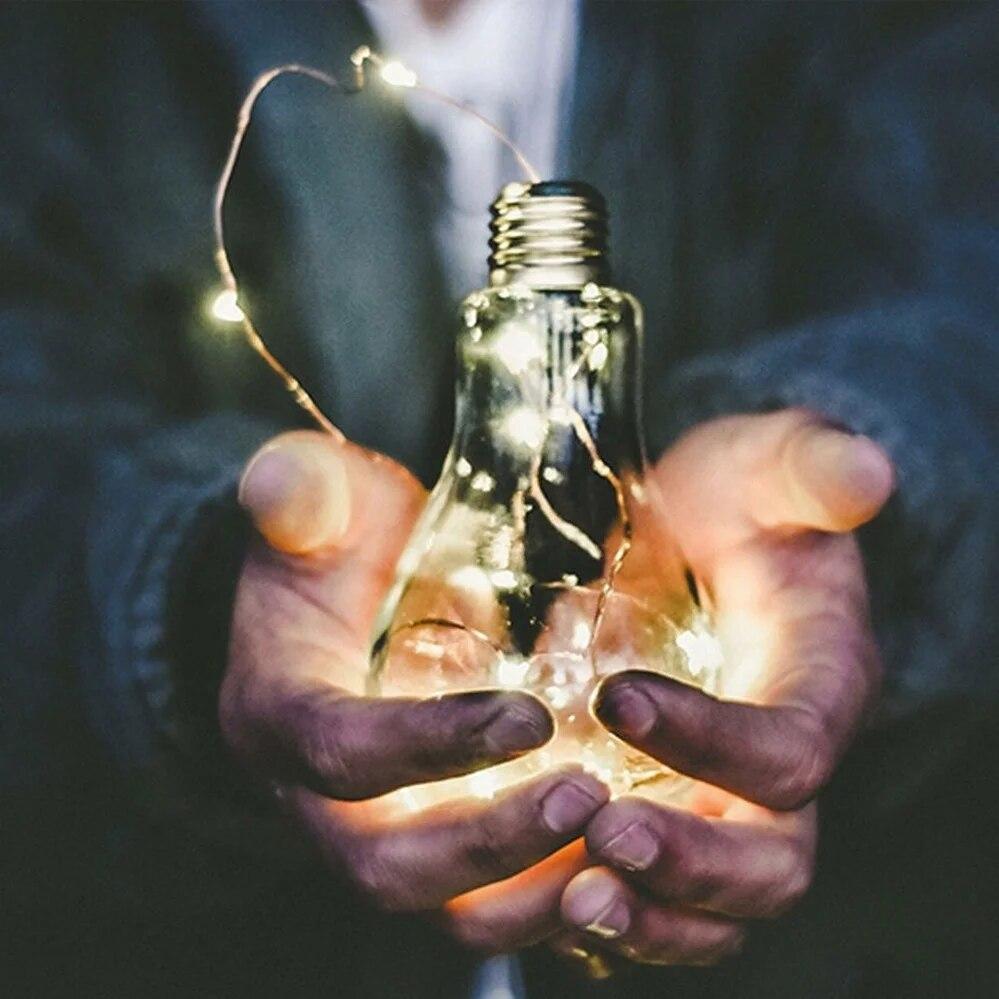 LED String Light Underwater Lamp 1m 2m LED Button Battery Holder Candle Copper Wire String Lights Plum Shaped Waterproof