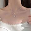 Exquisite Small Pendant Necklace Double Layer Clavicle Chain Shiny Butterfly Necklace  Ladies Gift