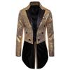 Shiny Gold Sequins Glitter Tailcoat Suit Jacket Male Double Breasted Wedding Groom Tuxedo Blazer Men Party Stage Prom Costume