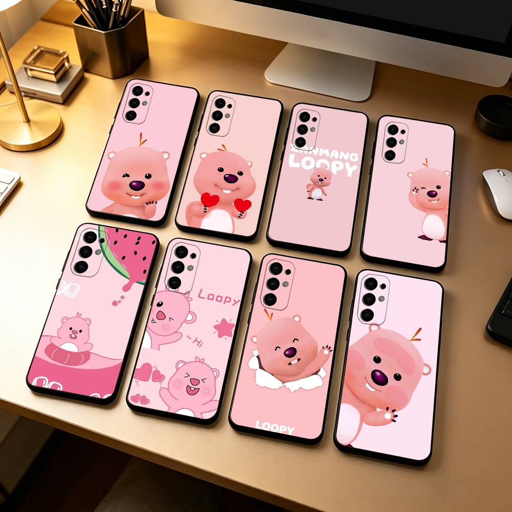FOR C-Cute L-Loopys Gift Phone Case For Samsung S25,S24,S21,S22,S23,S30,Ultra,S20,Plus,Fe,Lite,Note,10,Black Cover