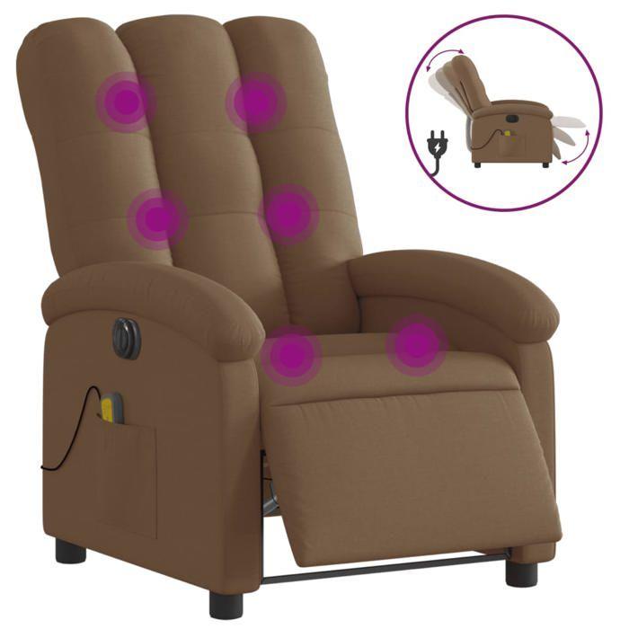 VidaXL Fauteuil Inclinable de Massage Électrique, Chaise de Relaxation avec Dossier et Repose-pied Réglables, Siège de 3204084