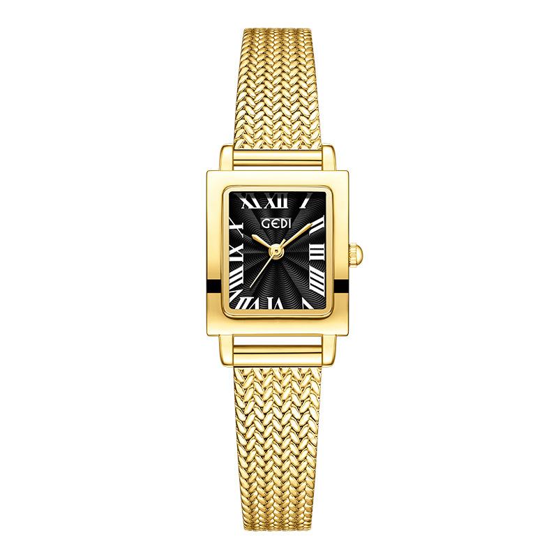 High-Value Wheat Ear Small Gold Watch Women'S Small And Exquisite Small Square Watch Niche High-End Women'S Quartz Watch