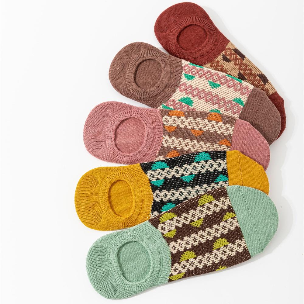 Женские невидимые носки-следки, противоскользящие силиконовые вставки, хлопковые носки до щиколотки для спорта, повседневной носки, на все сезоны, носки-лодочки