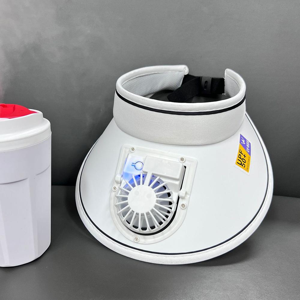 Fashion Outdoor Sun Protection Hat Summer Large Brim USB Charging Fan Sun Visor for Men and Women