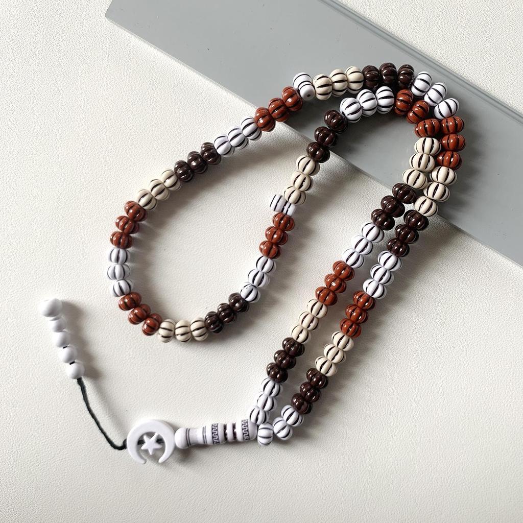 Четырехцветный акриловый браслет из бусин в виде тыквы: Мусульманские молитвенные четки и ближневосточные четки для восхваления