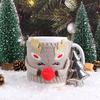 Очаровательная зимняя кофейная кружка с дизайном Санты и оленя, с вязаным чехлом и серебристым заварником для чая в виде рождественской елки. Идеально подходит для рождественских подарков