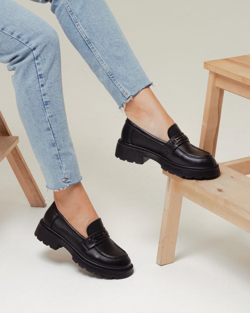 Women's Loafers Allsy 188999 36 Black Leather