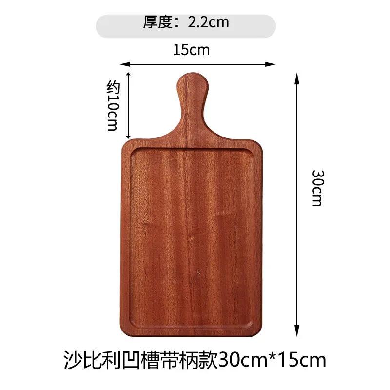 Разделочная доска из черного дерева, ореховое дерево, тарелка для стейков, деревянная обеденная тарелка, поднос для пиццы, праздничный хлеб, принадлежности для ресторана