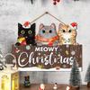 1Pc Christmas Wooden Cute Cat Pendant Christmas Party Door Christmas Tree Decor Bedroom Door Decoration Supplies