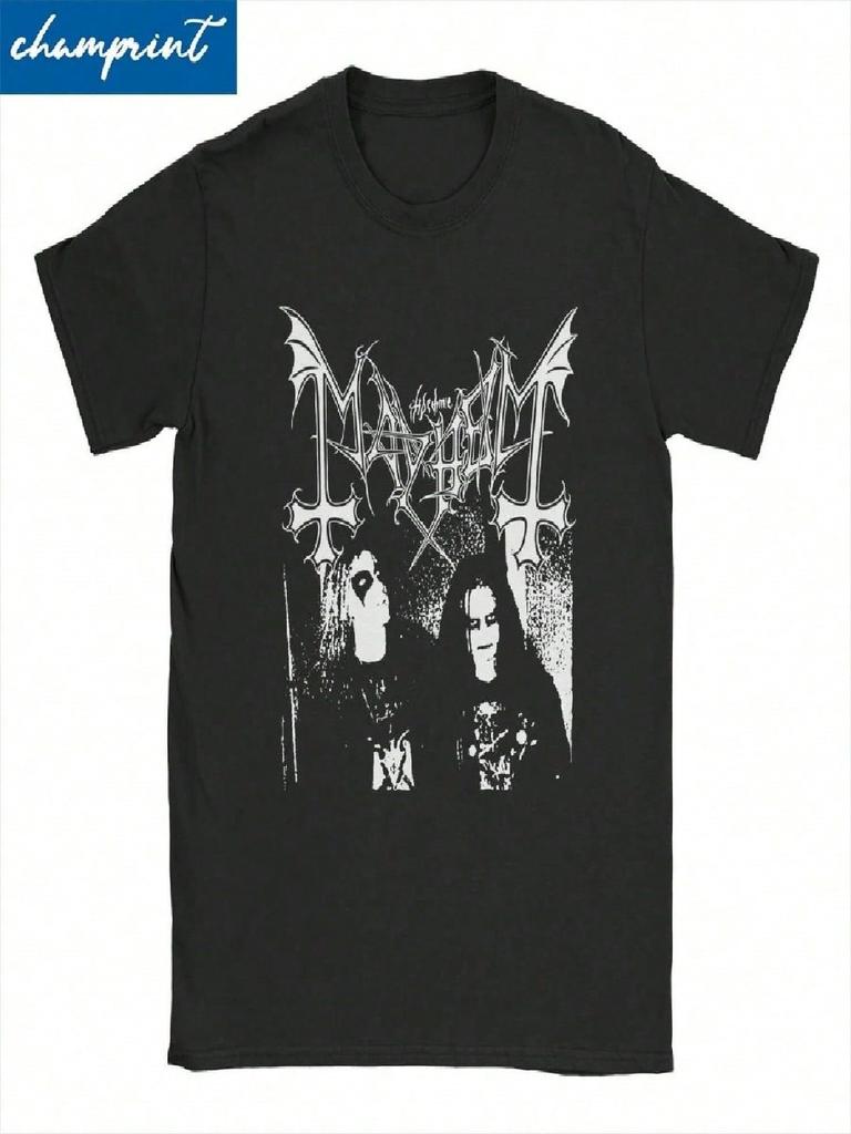 Mayhem Men Women's T Shirt Metal Music Hipster Tee Shirt Short Sleeve O Neck T-Shirt Cotton Birthday Present Tops