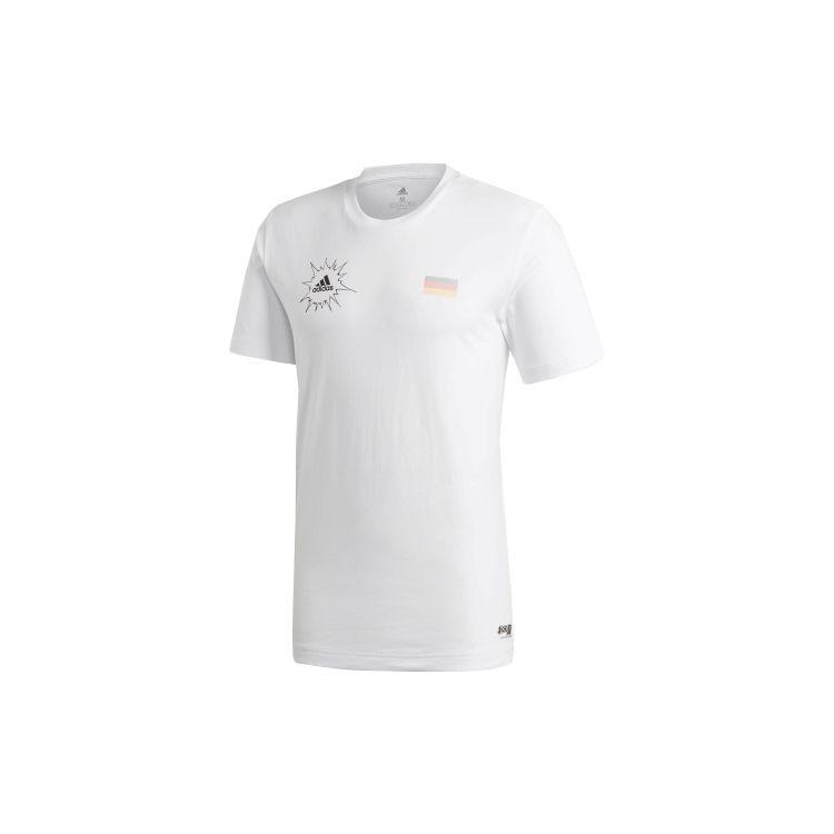 Adidas Tsubasa Germany Football Short Sleeve T-Shirt Men Tops White FQ7638