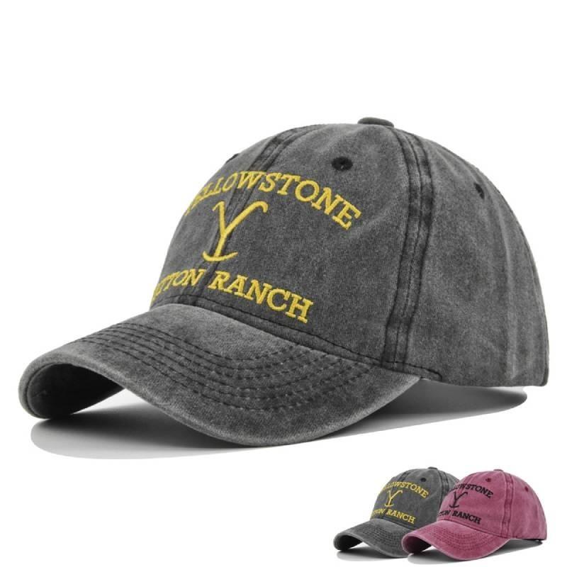 Retro Embroidered Washed Cotton Baseball Cap Adjustable Breathable Sun Hat