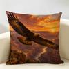 AMERICAN BALD EAGLE Wildlife Cushion Cover Durable Hypoallergenic Organic Linen Pillow Cover Short Size Washable SkinFriendly